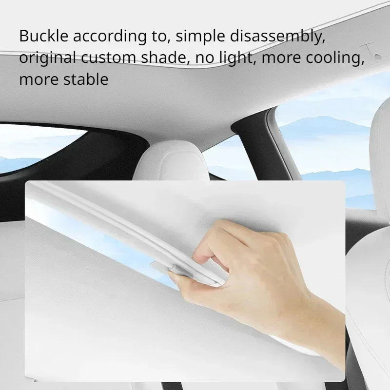 For Tesla Model 3 Y 3+ Highland Sunroof Sunshade Roof Upgrade Ice Cloth Buckle Sun Shades Glass Roof Front Rear Sunroof Skyligh