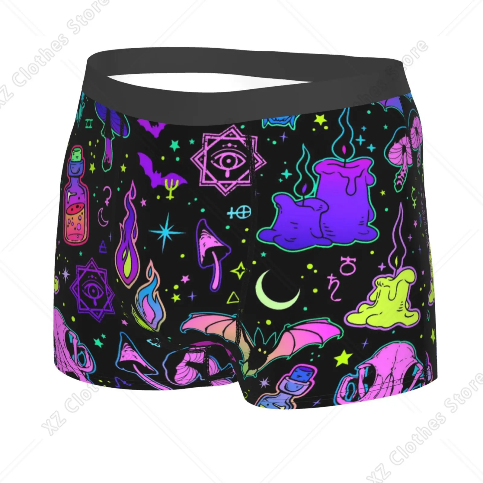 Star Moon Mushroom Fire Print Men Underwear Boxers Breathable Mens Boxershorts Men's Panties Underpants Man Boxers Briefs Trunks