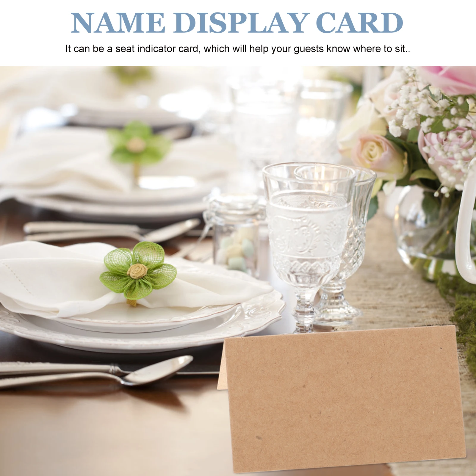 

35Pcs Kraft Paper Card Material Custom Greeting Cards Buffet Food Labels Party Tabletop Numbers Desktop Adornment