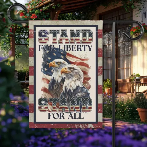 Patriotic Eagle Garden Flag, Liberty Theme Outdoor Yard Banner XXQ