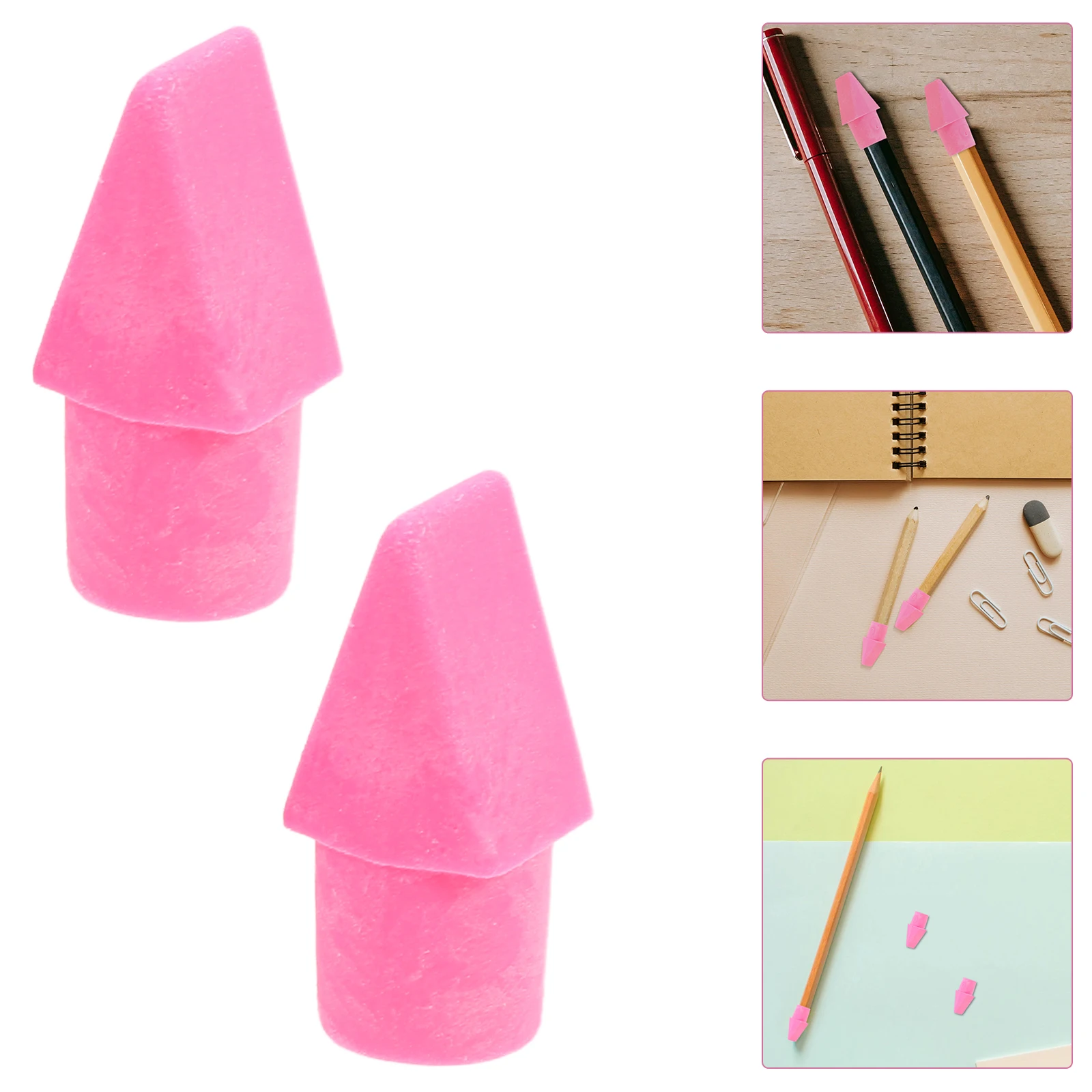 120 Pcs Erasers Pencil Educational Head Cap Rosy Cool for Decorative Student