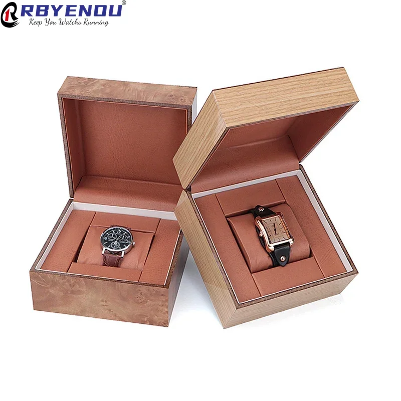 OEM For Watch MDF Wood Watch Box High-end Tourbillon Mechanical Watch Packing Box Jewelry Box Customizable Logo Organizer