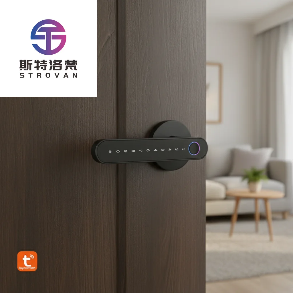 

STLF SOURCE PRICE Smart Door Handle Set Security Metal Gate Aluminum Digital Fingerprint Smart Lock