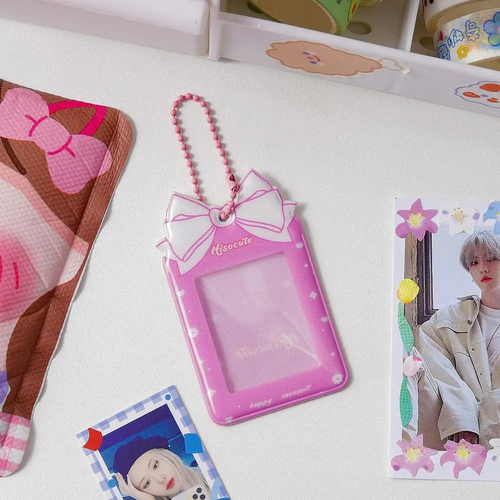 Hanging Y2K Photocard Holder Korean INS Keyring Card Protector Sleeve Star Transparent Photo Card Cover Photo Frame