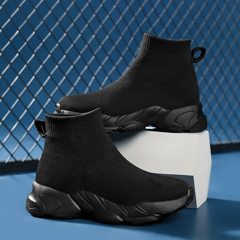 Kid Socks Shoes Sneakers Fashion Knit Luxury Designer High Top Children Shoes Casual Running Sports Tennis Shoes Boys Girls New