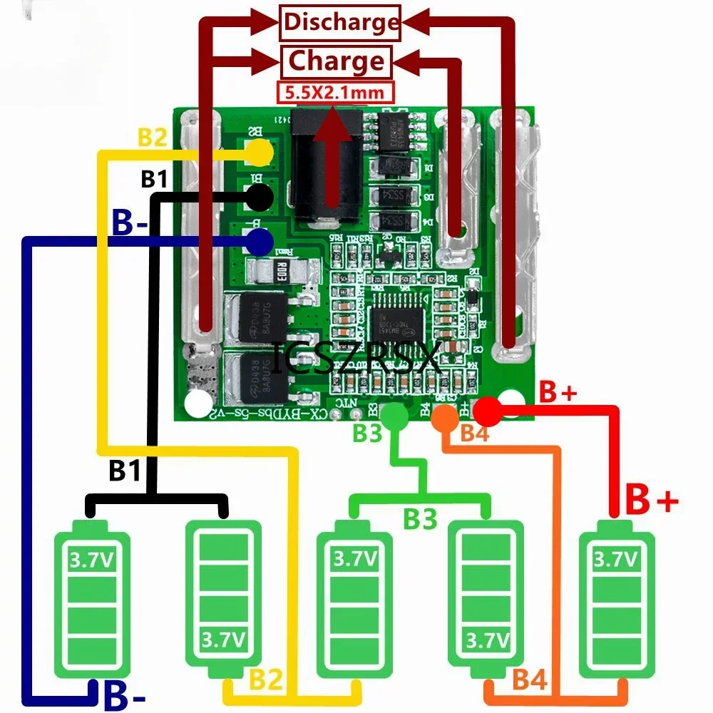 5s 18v 21v 20a Batterie lades chutz platine Li-Ionen-Lithium-Akkupack-Schutz platine BMS-Modul für Elektro werkzeuge