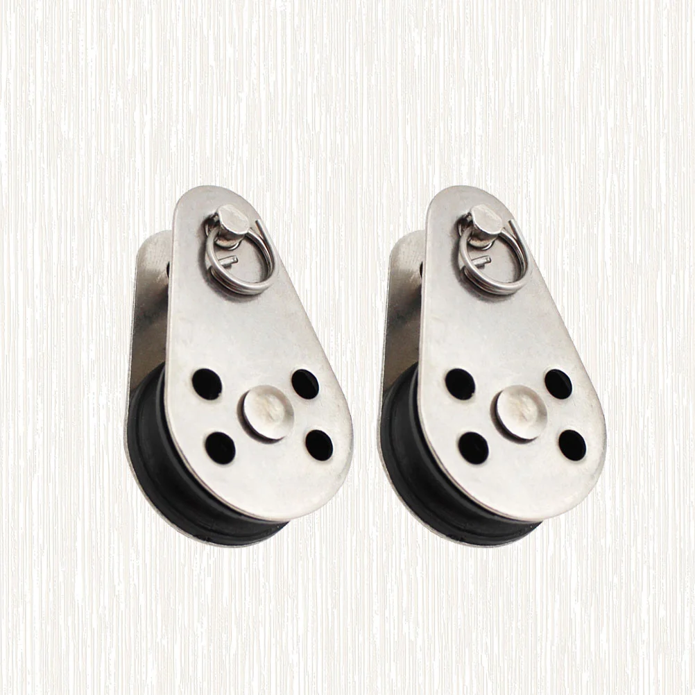 

2Pcs Stainless Steel Single Pulley Practical Nylon Rope Pulley Tackle Puller Lift Tools Stainless Steel Pulley