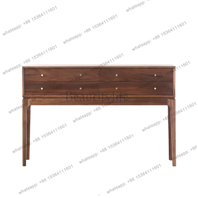 

North American black walnut porch cabinet aisle against the wall, table case, locker, table storage, modern simplicity