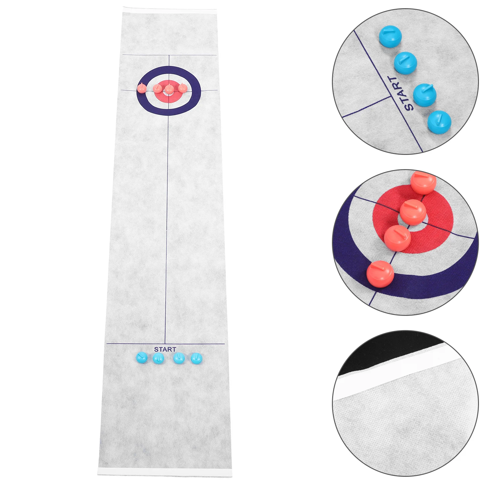 

1Set Kids Curling Set Plastic Durable Non Woven Fabrics Indoor Desktop Curling Tabletop Game Parent Child Activity