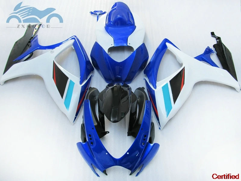 

Бесплатный индивидуальный инжекторный обтекатель для SUZUKI 06 07 K6 GSXR 600 750, комплект обтекателей GSX R750 2006 2007 GSXR600, белый, синий кузов