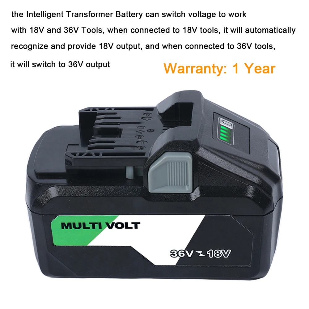 BSL36A18 18V 6.0Ah/36V 3.0Ah MultiVolt Li-ion Rechargeable Battery for Hikoki Hitachi Metabo HPT 18V 36V Slide-type Power Tools