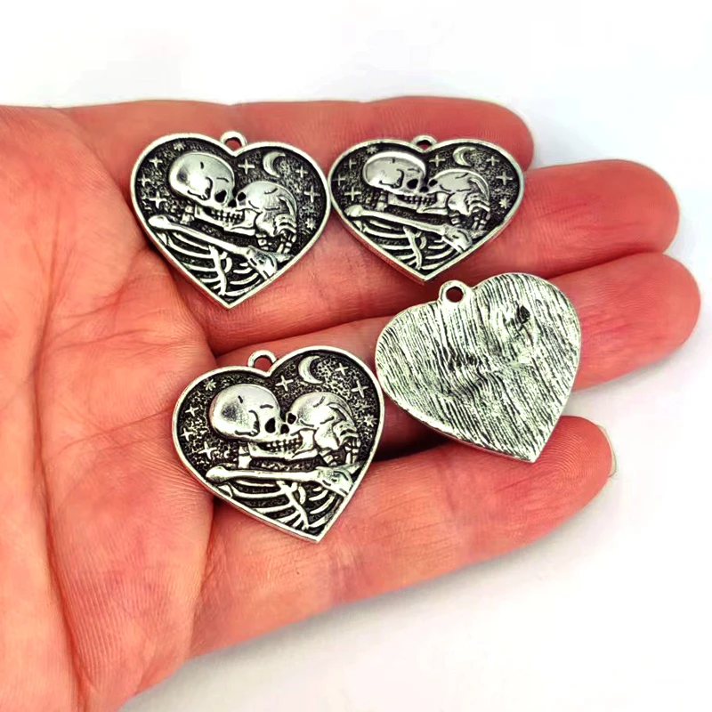 5pcs Heart Star Moon Skeleton Couple pendant charm for DIY