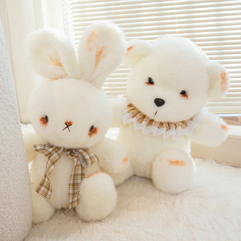 

23-40cm New Smoky Eyes Bear Plush Toys Kawaii Stuffed Animals Bunny Dolls Baby Sleeping Pillow Home Decor for Girls Boys Gifts
