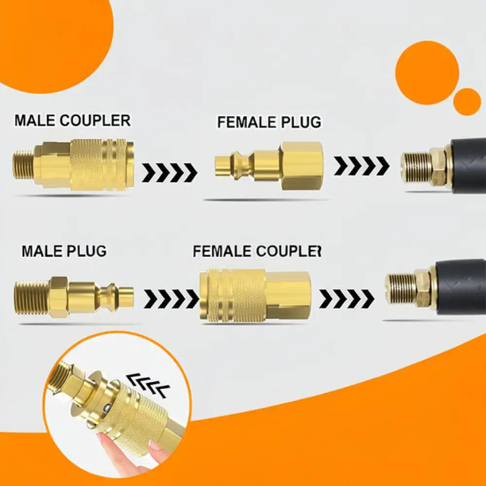 Pneumatic Air Tool Accessory Kit 1 4 NPT Industrial Couplers Plugs Quick Connect Fitting Adapter For Air Compressor