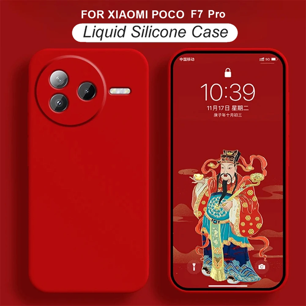 POCO F7 Pro Hülle Luxus Candy Hell Handyhülle für Xiaomi POCO F7 Pro Kameraschutz-Hülle Weiche Flüssigsilikon-TPU-Taschen