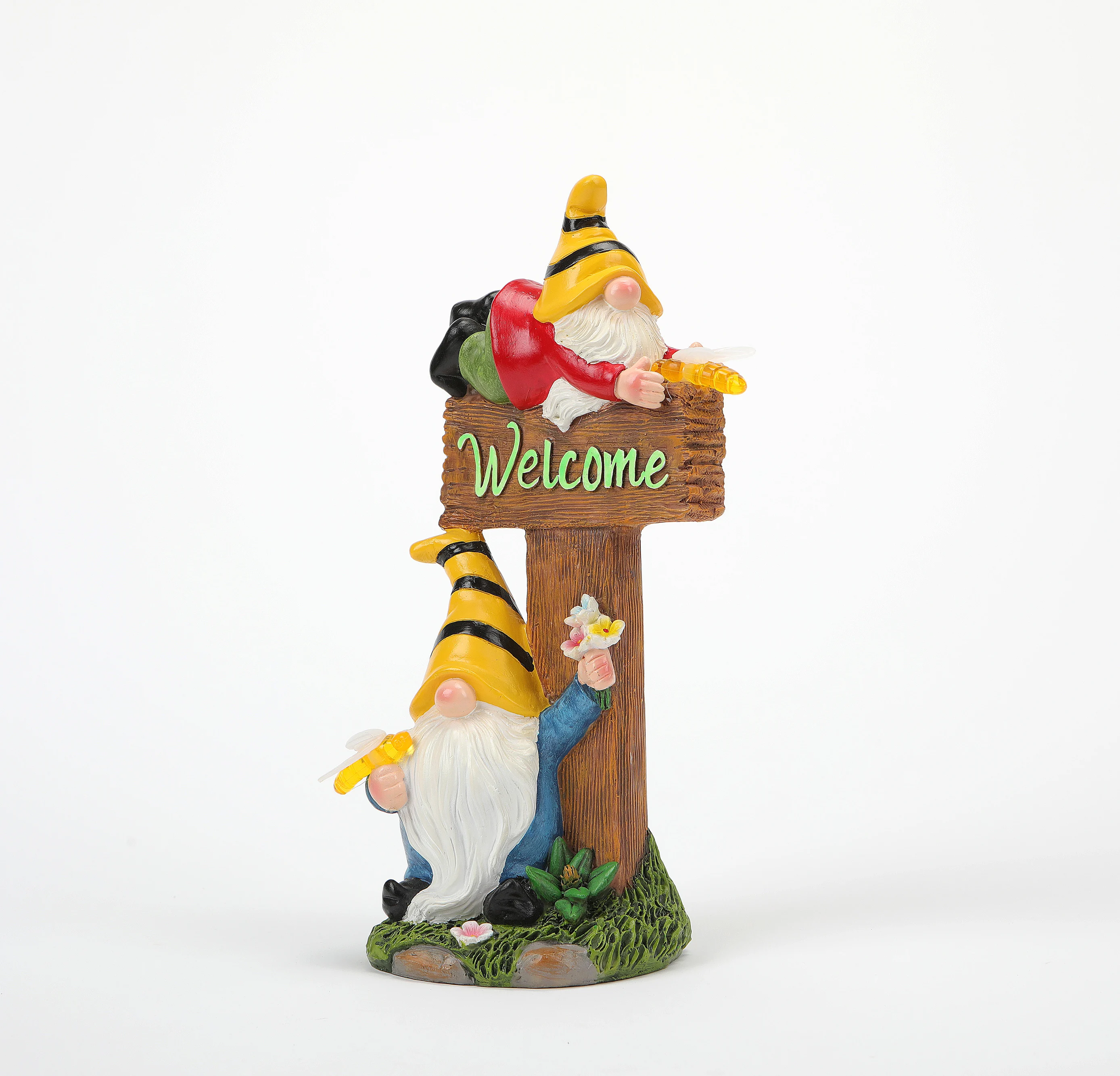 Funny Garden Gnome Statue Decoration Resin Crafts Solar Light Decoration