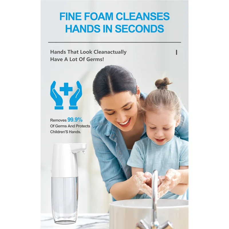 AA20-600Ml Automatic Soap Dispenser Infrared Sensor Type-C Charging Touchless Smart Liquid Soap Dispenser