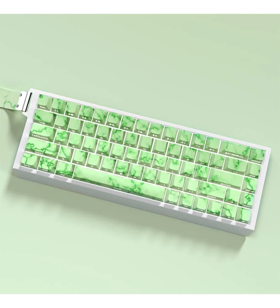 Side engraved transparent jadeite keycap original pbt thermal sublimation adaptation 60/64 keyboard ND63Ace60/68