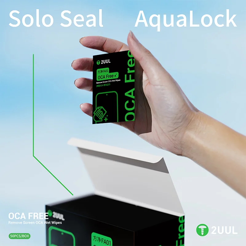2UUL FA01 50PCS Salviette umidificate per la pulizia dello schermo LCD applicabili al telefono cellulare Tablet Schermo Occhiali Pulizia Panno senza polvere Riparazione