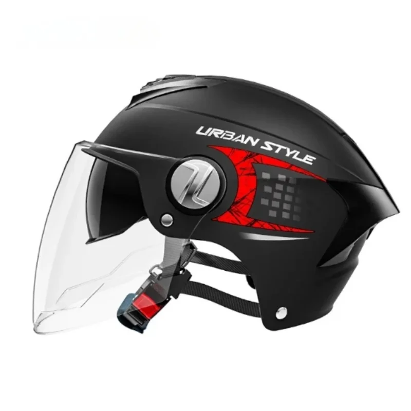 

3C Certified Motorcycle Helmet, Electric Bicycle Helmet, Unisex Summer Sunscreen Dual Lenses, High-definition Transparent Lenses