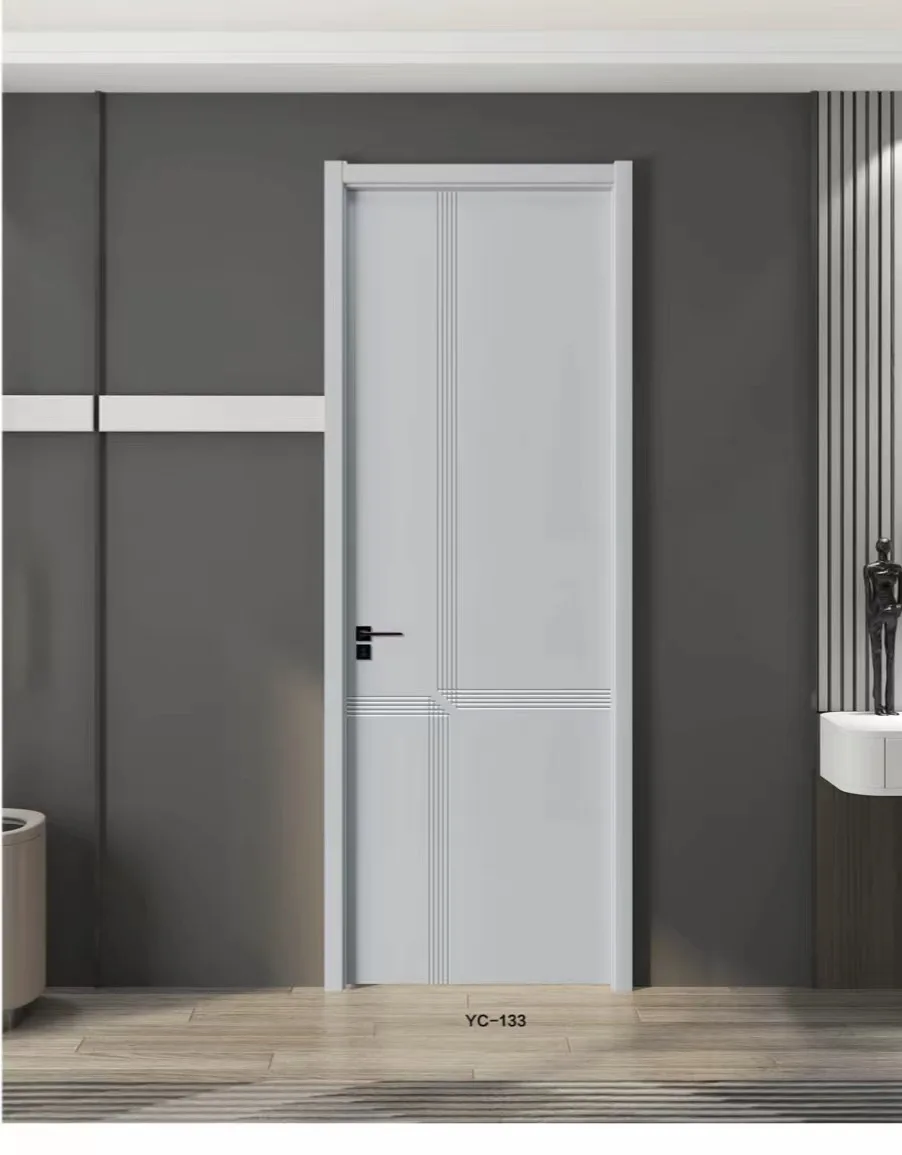 باب خشبي مركب مطلي، مقاوم للرطوبة وعازل للصوت، مصنع عصري وبسيط بالجملة، منزلي #2