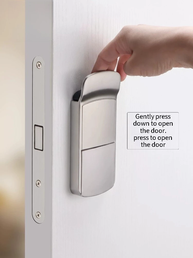 Convenient Press Door Lock, Bedroom Flat Simple Lock, Indoor Handleless Anti-collision Magnetic Silent Lock, Universal Door Lock