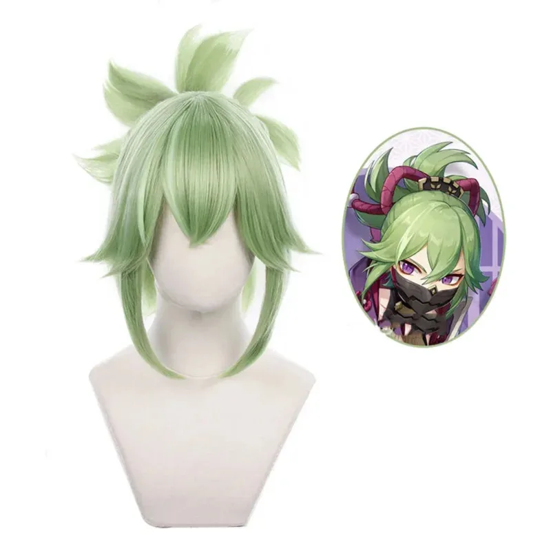 2026 игра Genshin Impact аниме Куки Шинобу косплей парик реквизит для ролевых игр зеленый тигр клип хвост женский 2026 игра Genshin Impact аниме Куки Шинобу косплей парик реквизит для ролевых игр зеленый тигр клип хвост женский