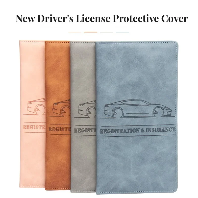 2026 Leather Car Registration Insurance Holder Driving License Cover Auto Documents Storage Bag Wallet for Men