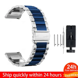 Stainless Steel Strap Metal Watch Band 20mm 22mm For Samsung Galaxy Watch 3/4 Band for Huawei Watch Gt2 Band Quick Release Belt