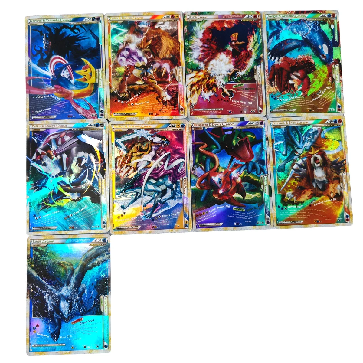 

9Pcs/set Pocket Monsters Ptcg English Legend Series 2-In-1 Foil Card Animation Collection Card Lugia Trading Card Game Boy Gift