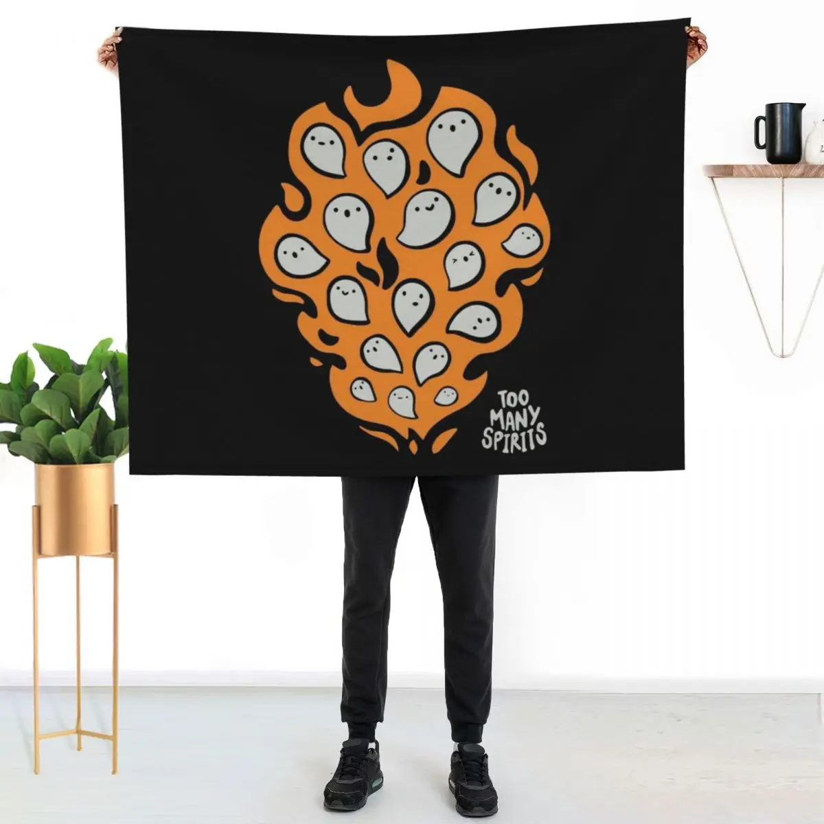 Watcher Merch Too Many Spirits Ghosties Flame Throw Blanket Picnic halloween Giant Sofa Cute cosplay anime Nap Blankets