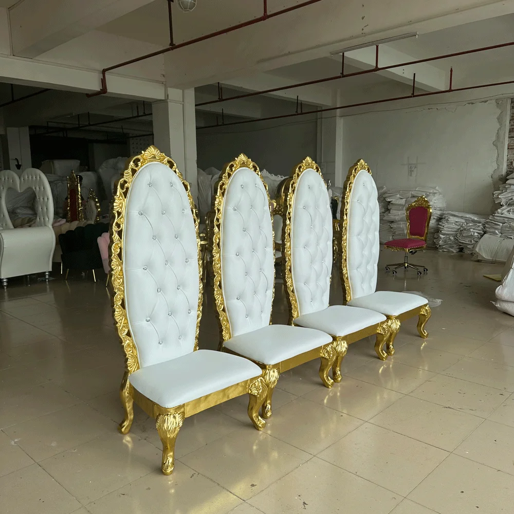 FSDKX Set Home Hotel Event Party Stainless Steel Decoration Bride and Groom Pink Royal Wedding Pink Sofa Chair Furniture