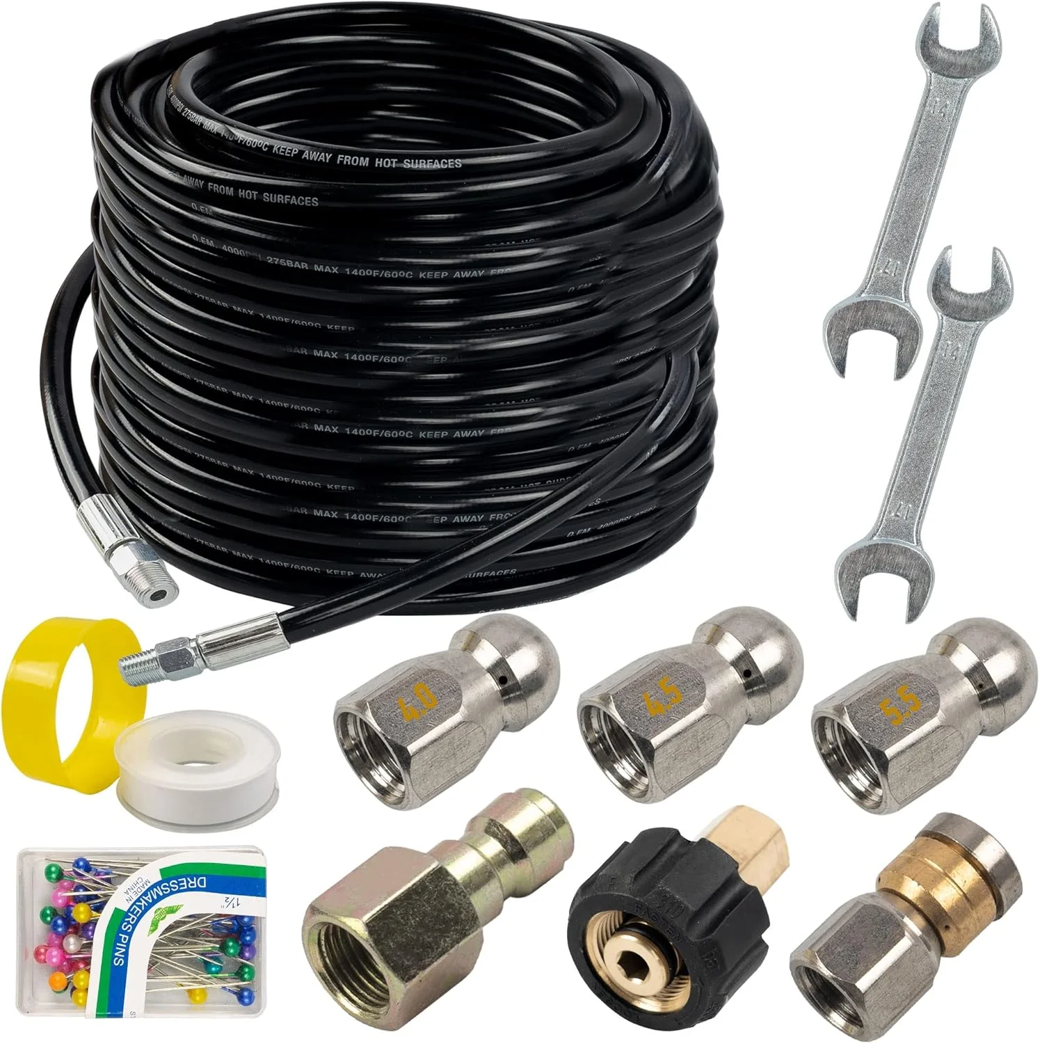 High Pressure Water Rat Sewer Cleaning Hose Kit Municipal Drain Pipeline Flushing Tools