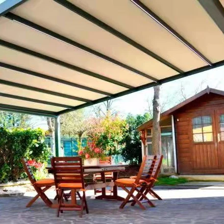 jh-6*6m Balcony Rain Cover Retractable Roof  Awning Pergola Retractable Roof Aluminum  High Quality Outdoor Pergola