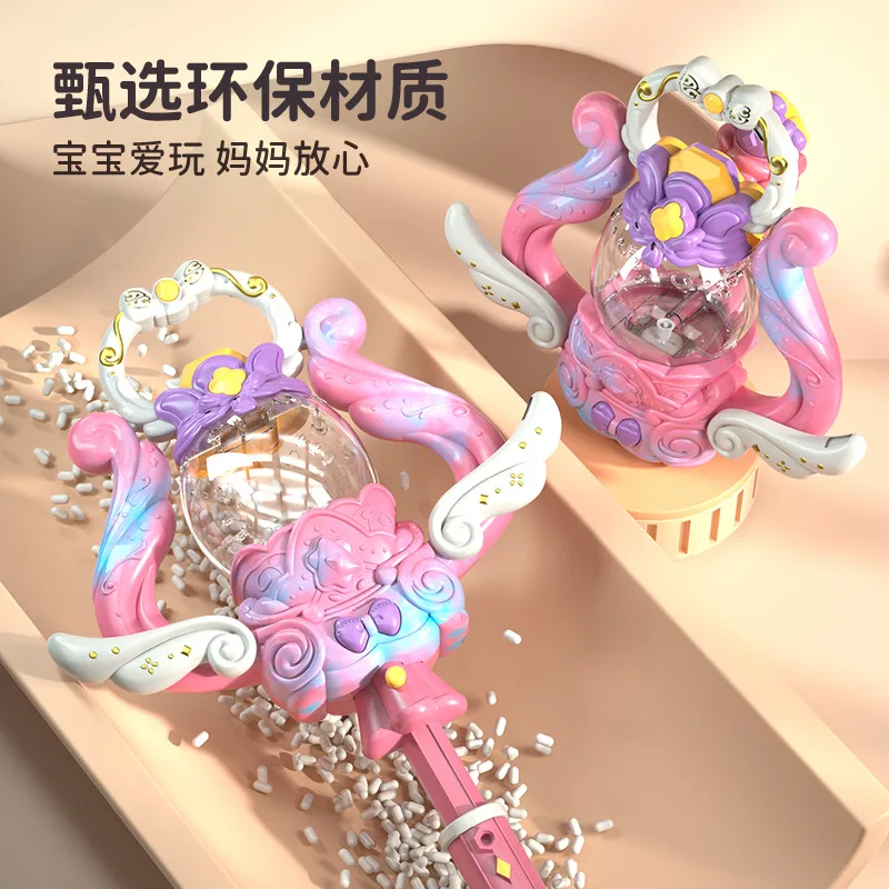 عصا Little Fairy Magic قابلة للطي وموسيقى خفيفة دوارة رائعة، هدية فتاة المصباح السحري للأميرة، XT202