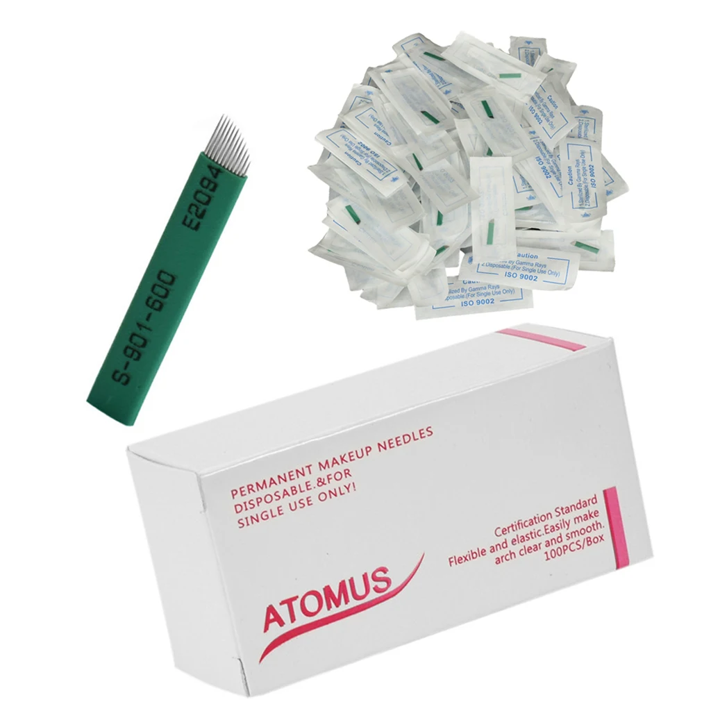 100 игл для микроблейдинга бровей, инструменты для макияжа