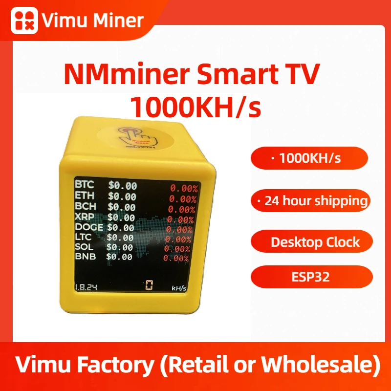 NMMiner Official Colorful Smart TV 1000KH/s |NerdMiner V2 ESP32 BTC Solo Lottery Miner | Silent Desktop Clock |Smart Crypto Gift