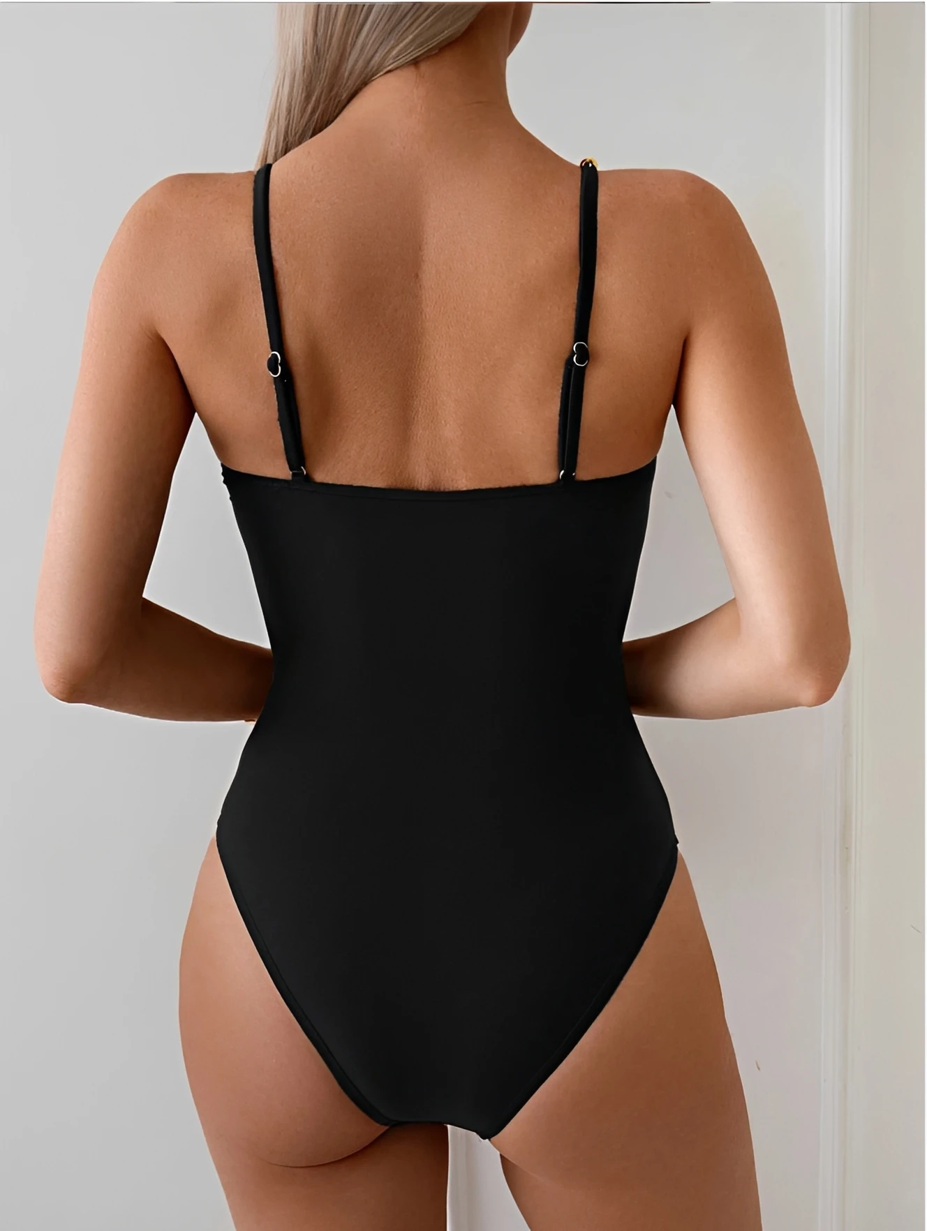 2026 Strappy Swimsuit One Piece Sexy Push Up Solid Swimwear Women Bathers Bathing Swimming Swim Suit Beachwear Summer XL view 6
