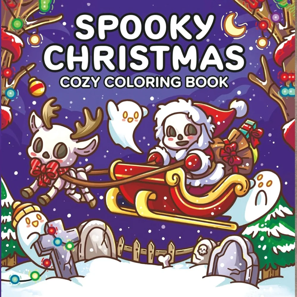 Spooky Christmas Cozy Coloring Book for Adults Cute Drawing Perfect Gift Party and Birthday