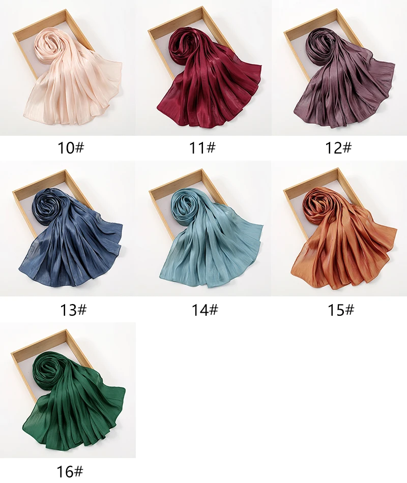 New Premium Shimmer Silk Hijab Scarf Women Luxury Medine Silk Veil Muslim Women Hijab Shiny Shawl Islamic Turban Haedscarf Wraps