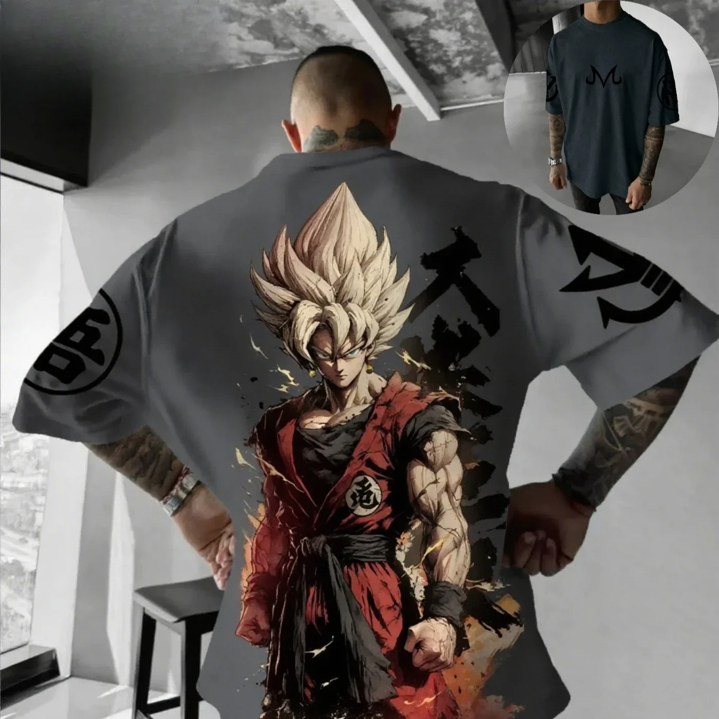 Dragon Ball Anime Goku Co tout nouveau T-shirt hommes et femmes été Y2K Hip Hop à la mode ample Parent enfant haut