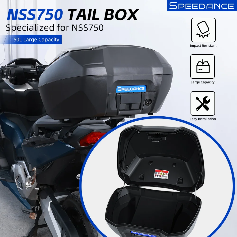 

SPD Heavy Duty Waterproof Luggage Storage Case Quick-release PP Motorcycle Top Box Fit for Honda NSS750 Touring Motorcycle Tail