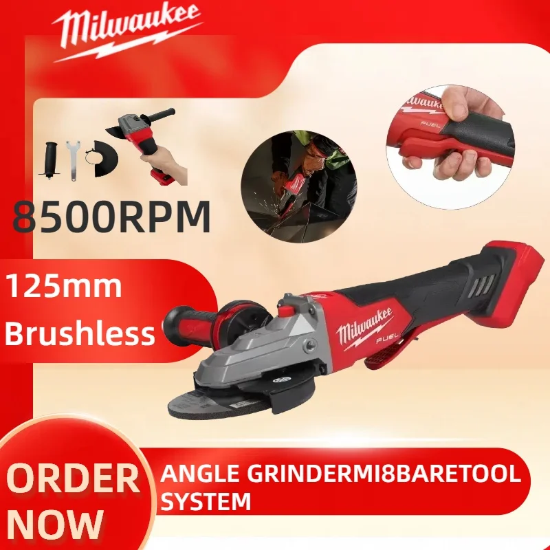 ميلووكي فرش زاوية طاحونة 125 مللي متر تلميع آلة قطع لا قفل مجداف التبديل أدوات كهربائية لاسلكية #1