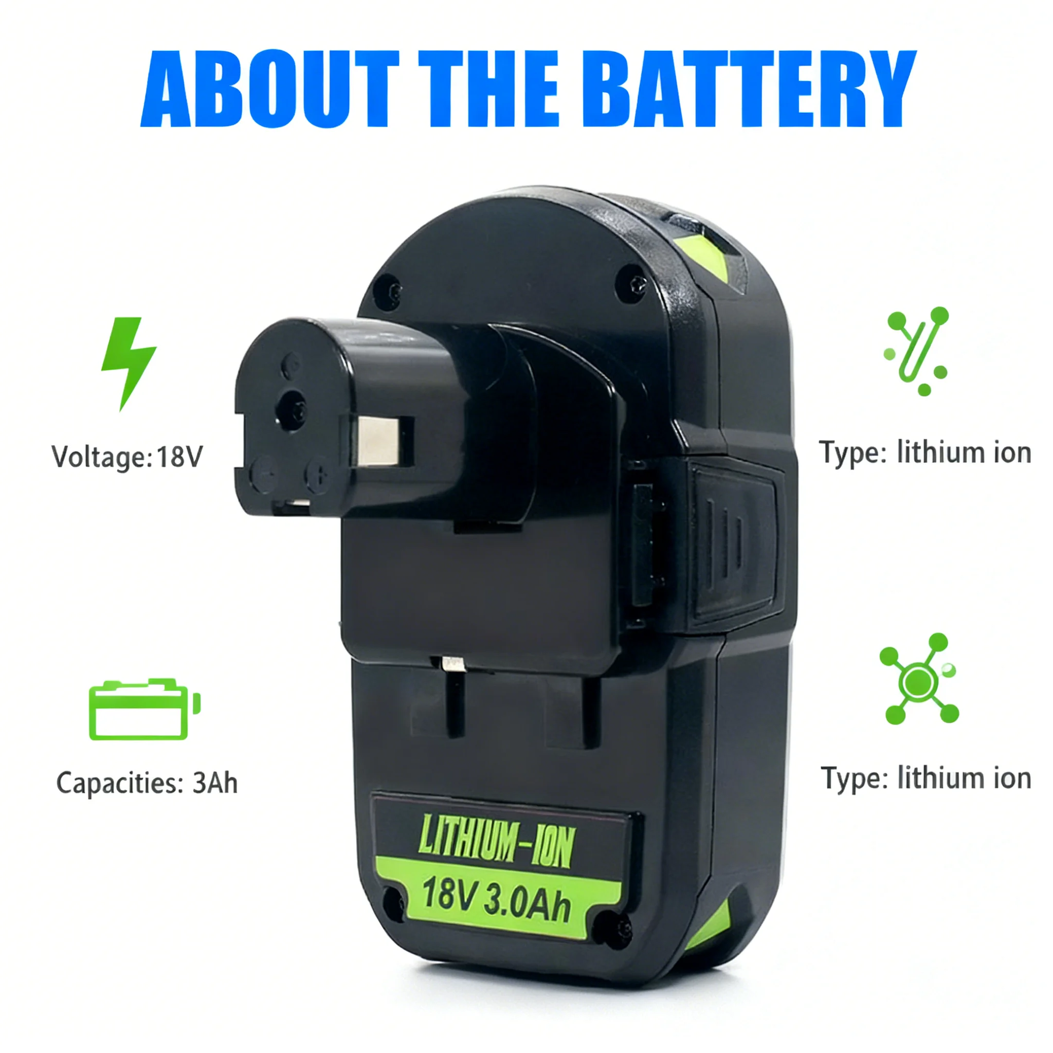 For Ryobi 18V Batte…