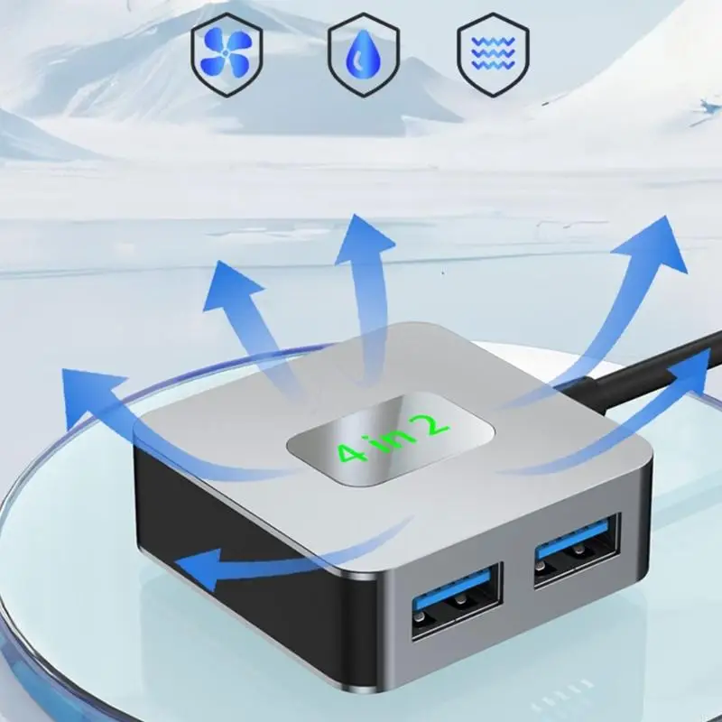 2025 جديد USB C+USB مع 4 منفذ USB 3.2 محول نقل البيانات عالية السرعة