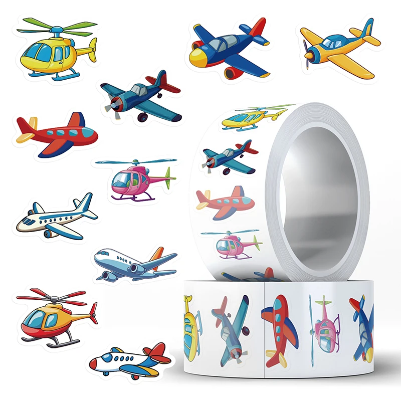 500PCS Cute Airplane Pattern Stickers Children Reward Graffiti Decals Guitar Skateboard Luggage Laptop DIY Self-adhesive Sticker