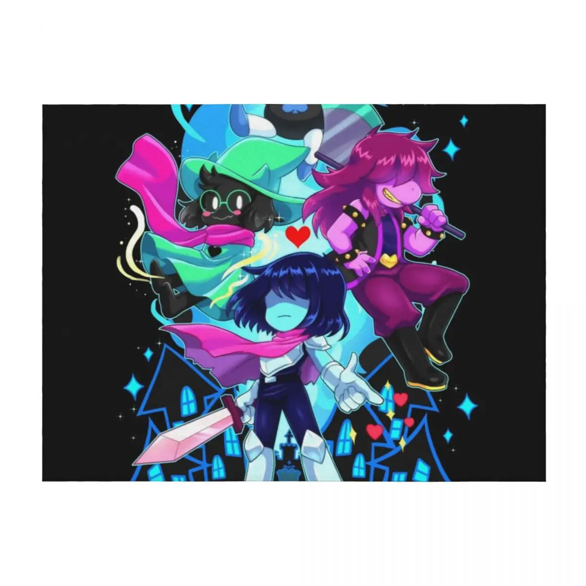 

Love Delta Rune Sparkling Throw Blanket warm winter Soft Big anime Custom Blankets