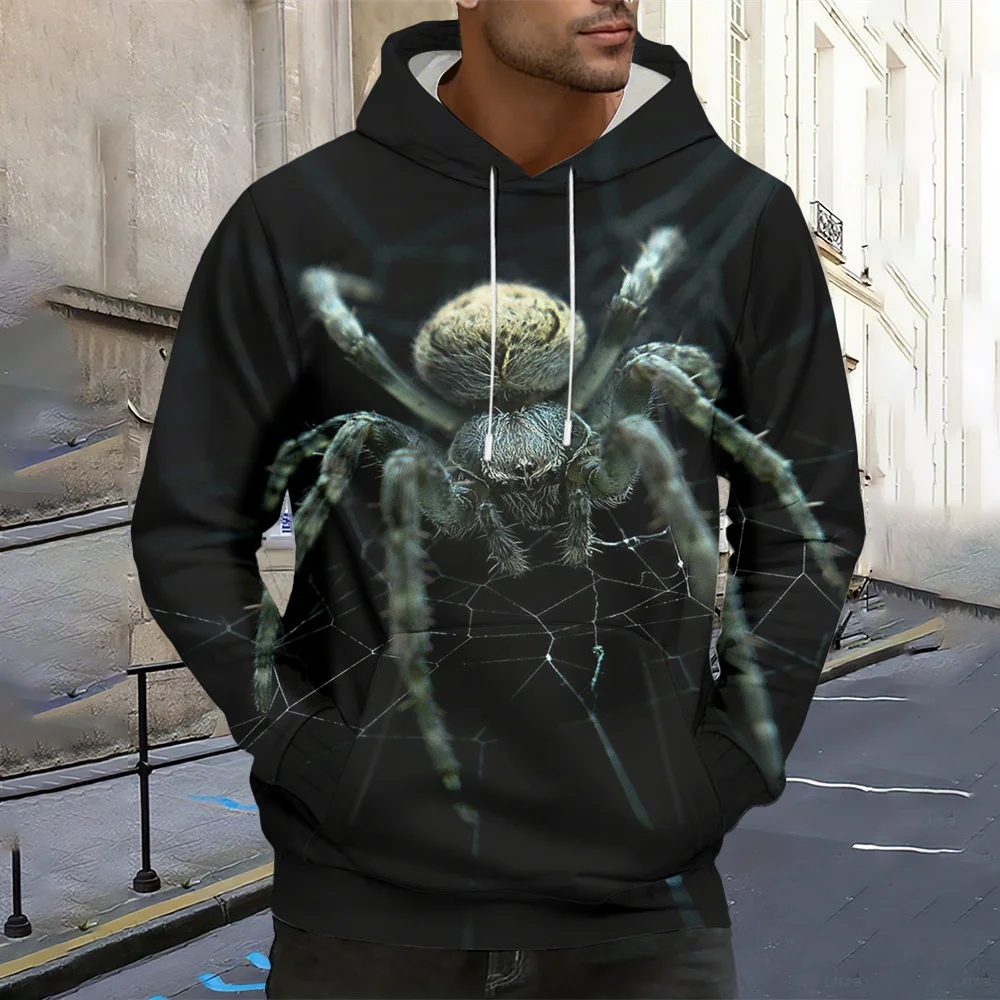 Animal Print Hoodie for Men Fun Hoodies for Men New Fall Men's Sweatshirts Animal Print Men's Tops Hooded Shirt Hoodies for Man