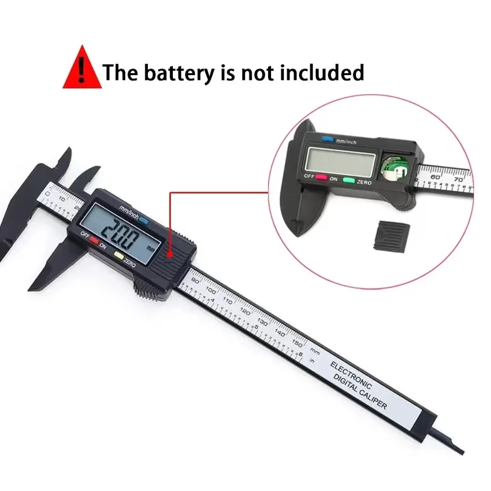 Electronic digital caliper, carbon fiber dial vernier caliper, micrometer measuring tool precision measuring ruler