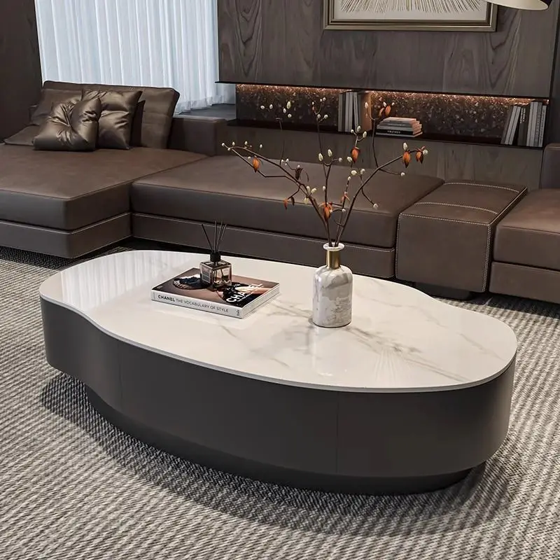 Slate mango coffee table Italian living room round home modern simple apartment light luxury high-end minimalist tea table